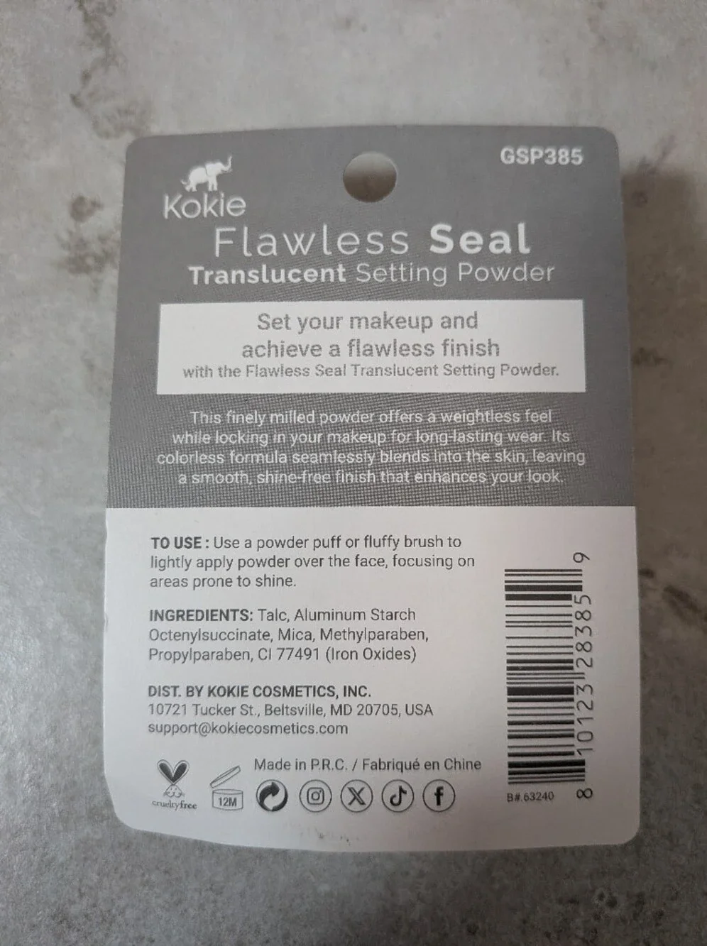 Kokie Flawless Seal Translucent Setting Powder
